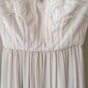 Sale-BCBG Paris Strapless Champagne Prom Dress